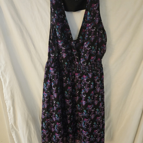 Torrid black purple and blue open back dress. Sz 3 - Picture 3 of 8